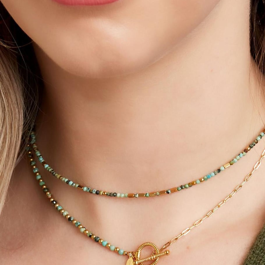 Stainless steel necklace beads round closure Picture4